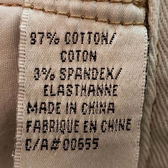 Semplice Beige Stripe Stretch Denim High Rise Capri Pants - Picture 5 of 5